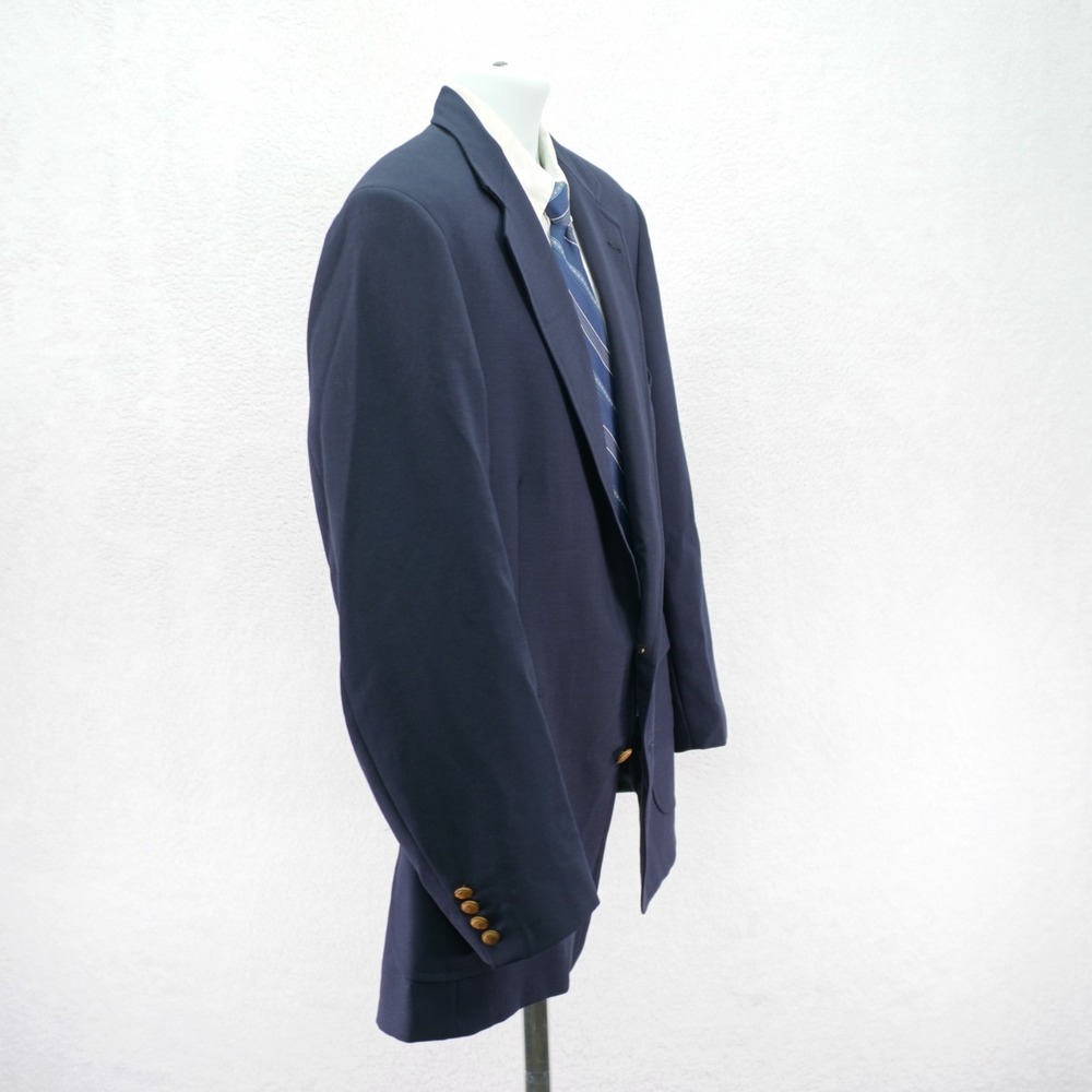 Christian Brooks Blue Wool 2 Gold Button Blazer 44L Tagged 46L - Picture 7 of 11